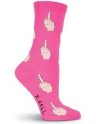 Women’s Middle Finger-Pink Socks - Jilly's Socks 'n Such