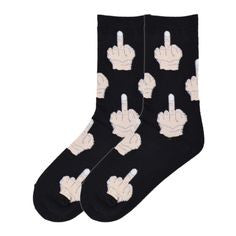 Women’s Middle Finger-Black Socks - Jilly's Socks 'n Such