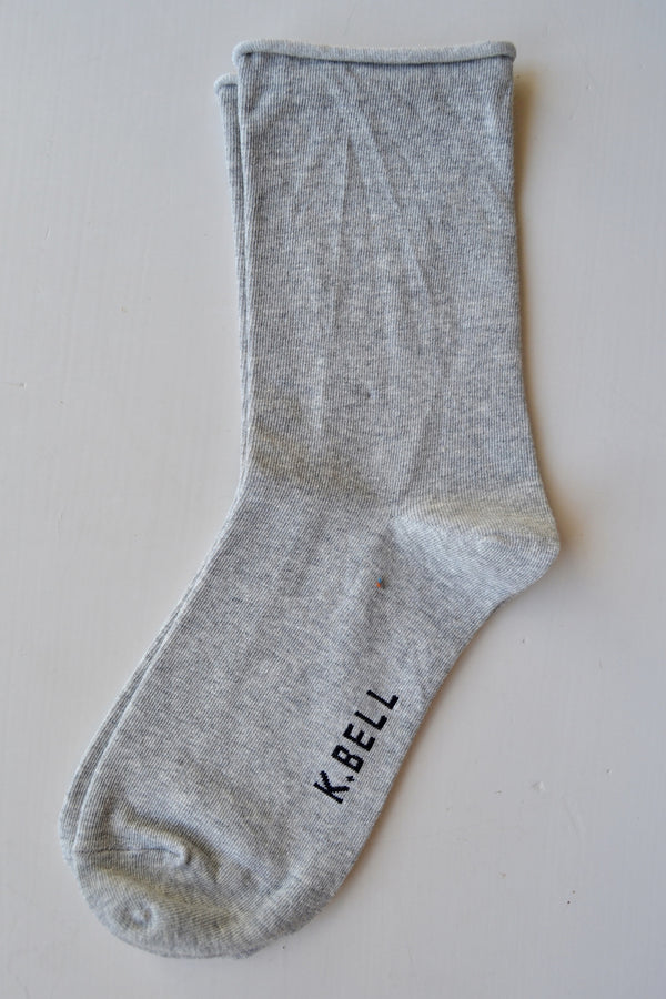 Women’s Grey Roll Ups Socks - Jilly's Socks 'n Such