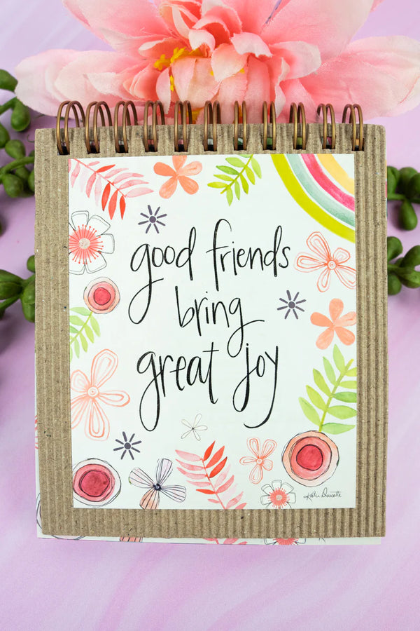 “Good friends bring Great joy” Sweet Sentiment Easelbook - Jilly's Socks 'n Such