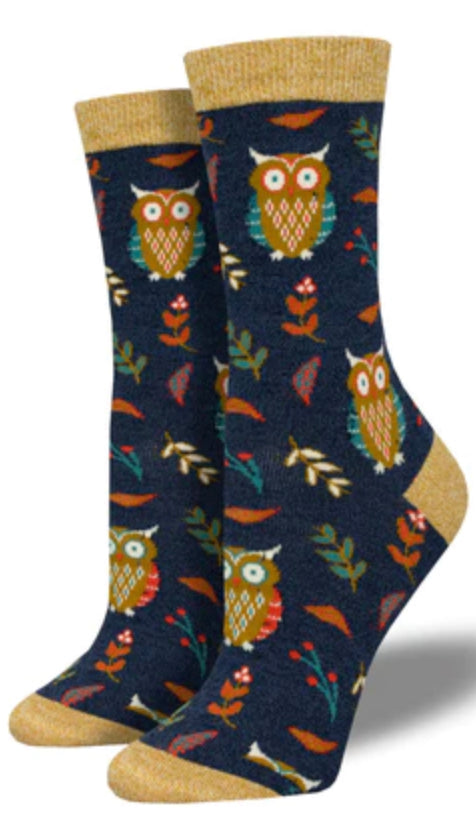 Women’s Bamboo “Cute Hoot” Owl socks - Jilly's Socks 'n Such