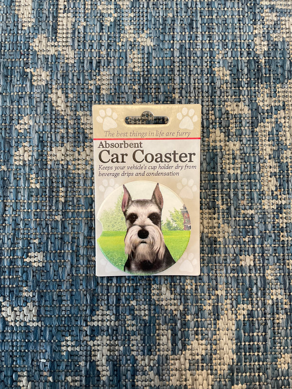 Dog Car Coasters - Cropped Schnauzer - Jilly's Socks 'n Such