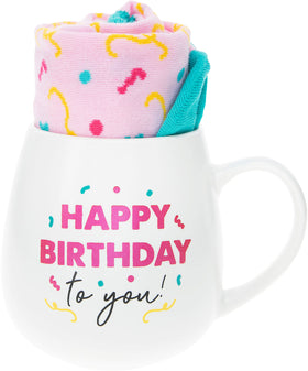 “Happy Birthday To You!” Mug & Sock Set - Warm & Toe-sty