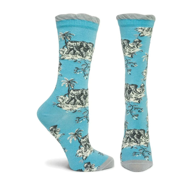 Women’s “Jungle de Jouy” Socks - Blue - Jilly's Socks 'n Such