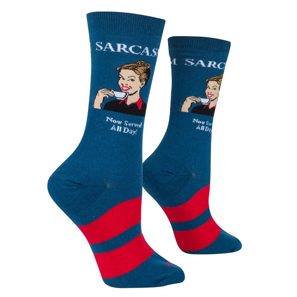 Women’s “Sarcasm. Now Served All Day!” Socks - Jilly's Socks 'n Such