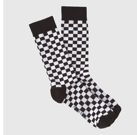 Men’s - Black & White Checkerboard Socks