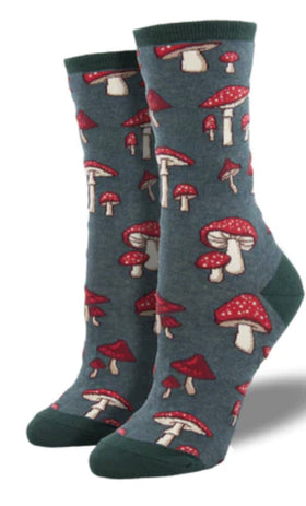 Women’s “Pretty Fly for a Fungi” mushroom socks