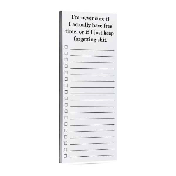 Free Time or Forgetting Shit List Notepad - Jilly's Socks 'n Such