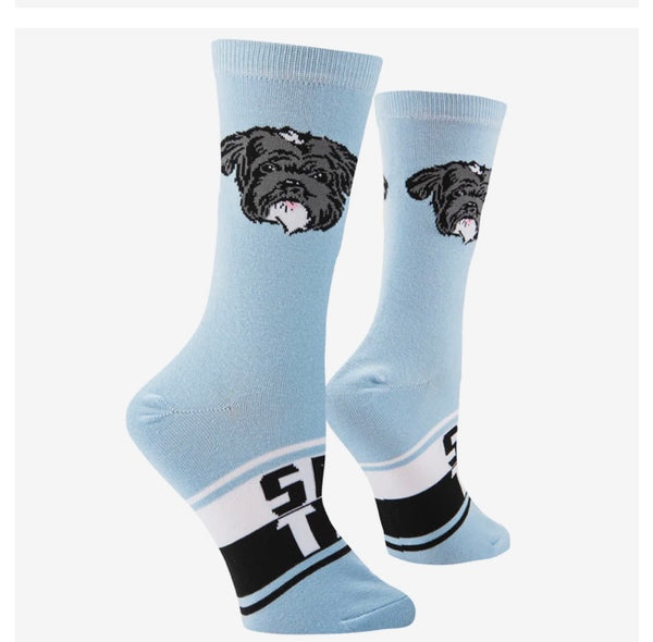 Women’s Shih Tzu Socks - Blue - Jilly's Socks 'n Such