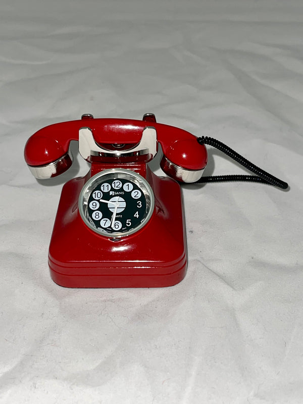 Red Rotary Phone Clock - Jilly's Socks 'n Such