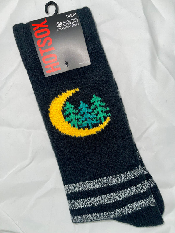 Men’s Crescent Moon Fuzzy Boot Socks - Jilly's Socks 'n Such