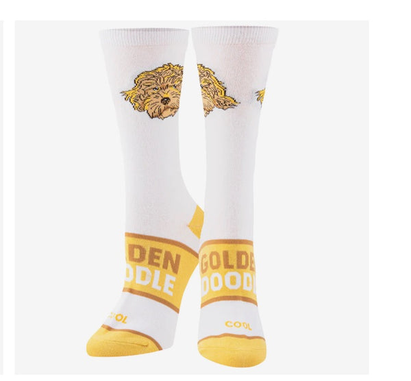 Women’s Golden Doodle Socks - White - Jilly's Socks 'n Such