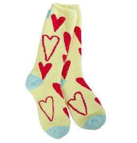 Women’s World’s Softest Socks- Yellow & Red Hearts