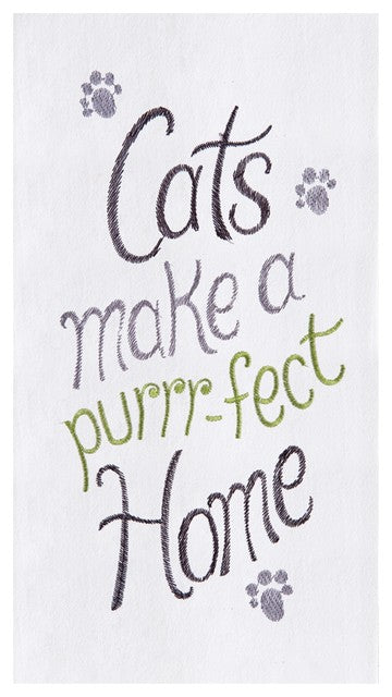 “Cats Make A Purrrfect Home” Kitchen Towel - Jilly's Socks 'n Such