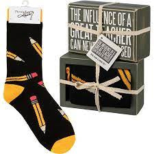 Teacher Box Sign & Sock Set - Jilly's Socks 'n Such