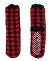 Black/Red Buffalo Check slipper socks - Jilly's Socks 'n Such