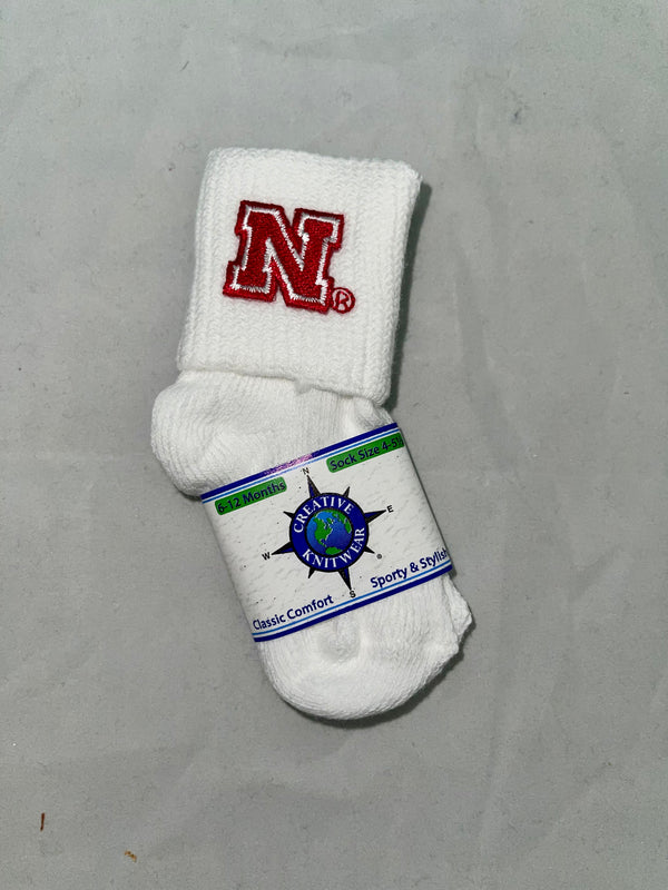 Kid’s White Nebraska Anklet Socks - Jilly's Socks 'n Such