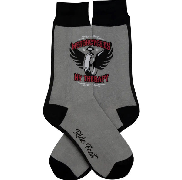 Men’s “Motorcycles are My Therapy” Socks - Jilly's Socks 'n Such