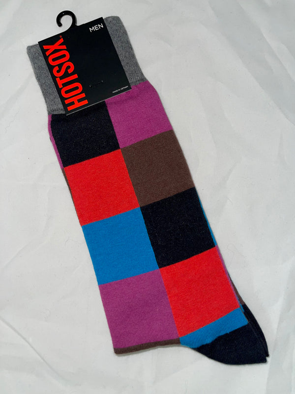 Men’s Multi Colored Square Socks - Black - Jilly's Socks 'n Such