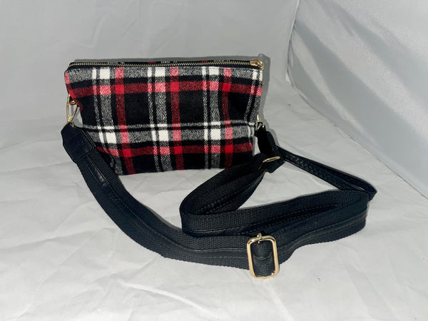 Jen & Co Izzy Plaid Crossbody - Red/White/Black - Jilly's Socks 'n Such