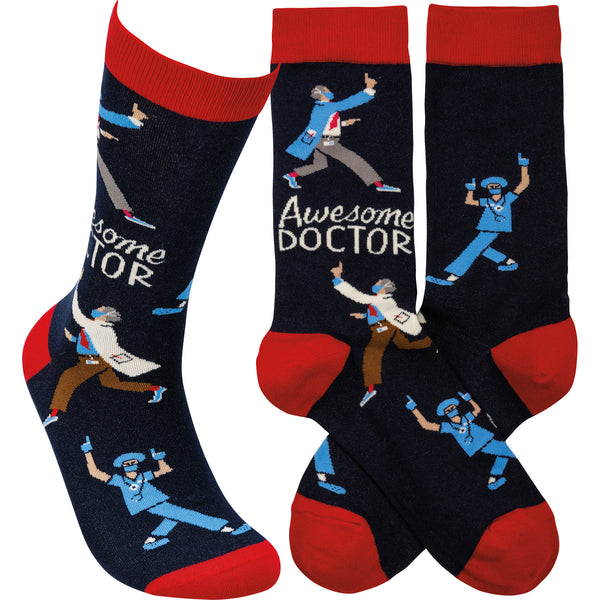 “Awesome Doctor” Socks - One Size - Jilly's Socks 'n Such