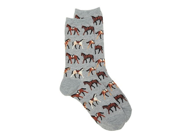 Women’s Horses with Saddles - Grey - Jilly's Socks 'n Such