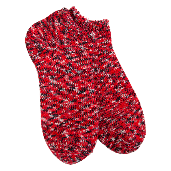 Women’s World Softest Socks - Red Multi Ankle - Jilly's Socks 'n Such