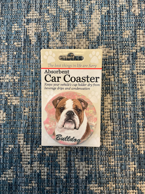 Dog Car Coasters - Bulldog - Jilly's Socks 'n Such