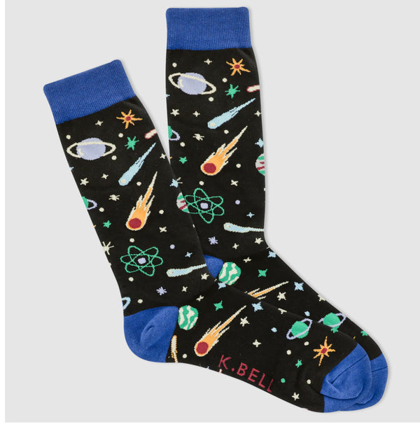 Men’s - Space- planets, stars & meteors Socks - Jilly's Socks 'n Such