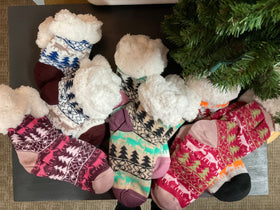 Women’s Sherpa lined Slipper Socks with grippers