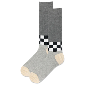 Men’s Black/White Checkered Strip Socks