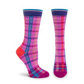 Women’s “Chanel Plaid” Socks - Violet