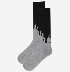 Men’s Paint Drip Socks - Black/Grey