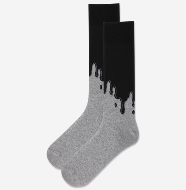 Men’s Paint Drip Socks - Black/Grey - Jilly's Socks 'n Such