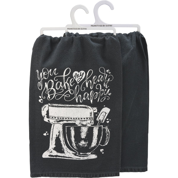 “You Bake My Heart Happy” Kitchen Towel - Jilly's Socks 'n Such