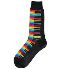 Men’s Rainbow Piano Keys Socks