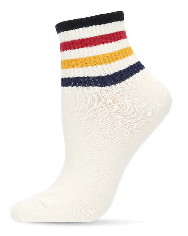 Women’s Retro Ankle Socks - Ivory - Jilly's Socks 'n Such