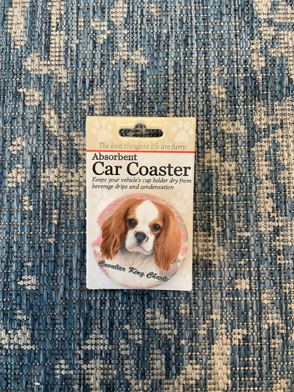 Dog Car Coasters - Cavalier King Charles - Jilly's Socks 'n Such