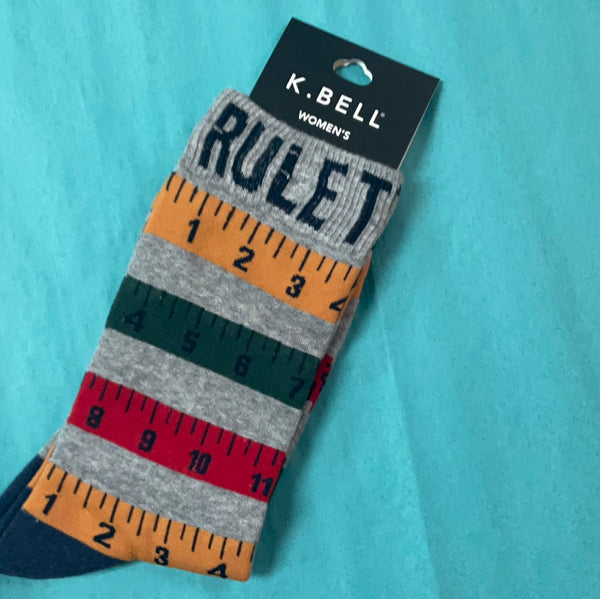 Women’s Ruler “rule the day” socks - Jilly's Socks 'n Such