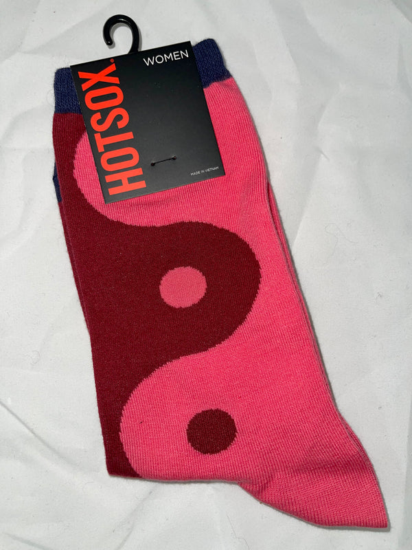 Women’s Yin Yang Socks - Pink/Wine - Jilly's Socks 'n Such