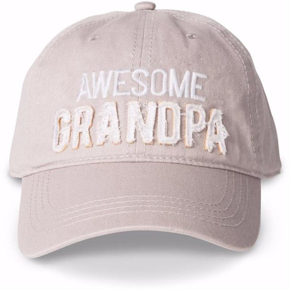 “Awesome Grandpa” Gray Adjustable Hat - Jilly's Socks 'n Such