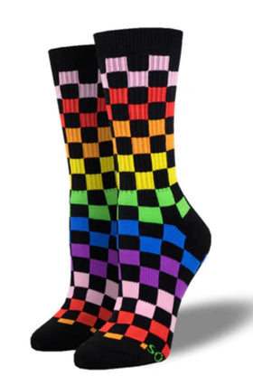 Women’s Rainbow Checkers Socks