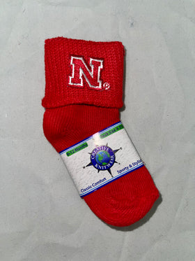 Kid’s Red Nebraska Anklet Sock