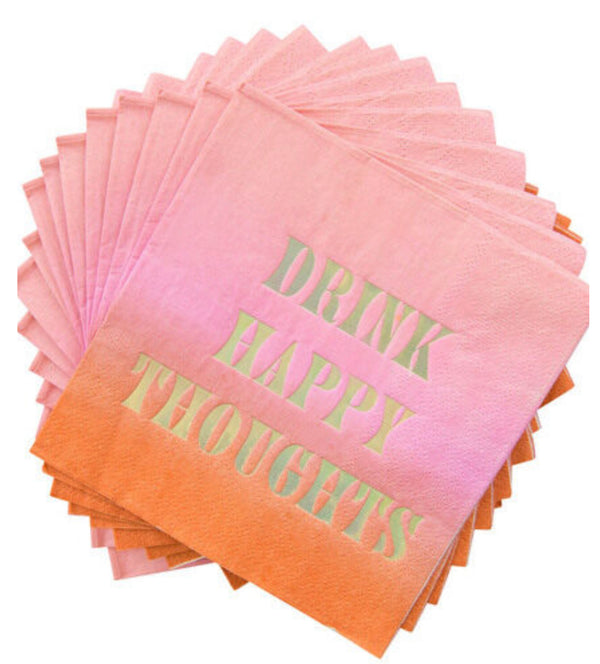 “Drink Happy Thoughts” Napkins - Jilly's Socks 'n Such