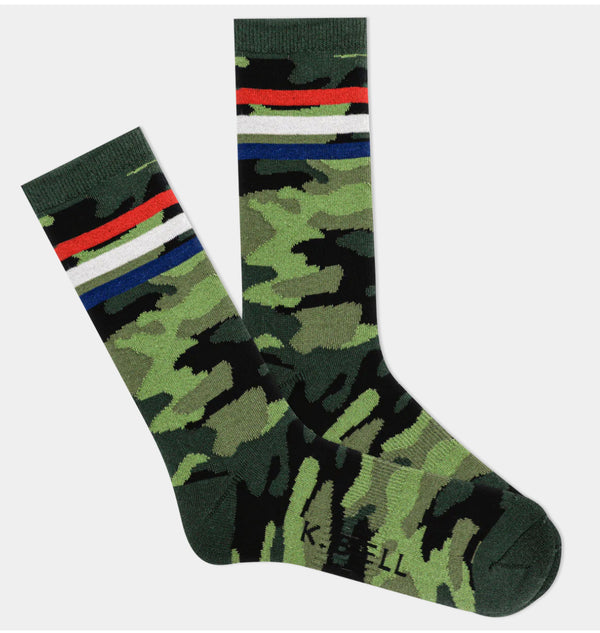 Women’s Camo Socks with red/white/blue strips - Jilly's Socks 'n Such