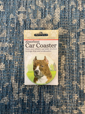 Dog Car Coasters - Pitbull