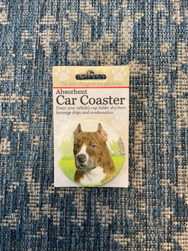 Dog Car Coasters - Pitbull - Jilly's Socks 'n Such