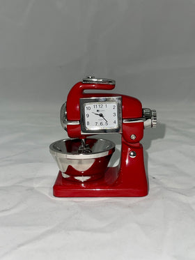 Red Standing Mixer and Bowl Clock