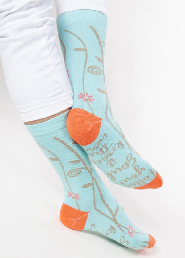 Women’s World’s Softest Socks - Aqua “Follow your soul” - Jilly's Socks 'n Such