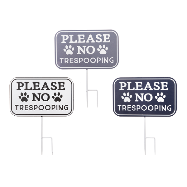 “Please No Trespooping” Mini Stake Sign - Jilly's Socks 'n Such